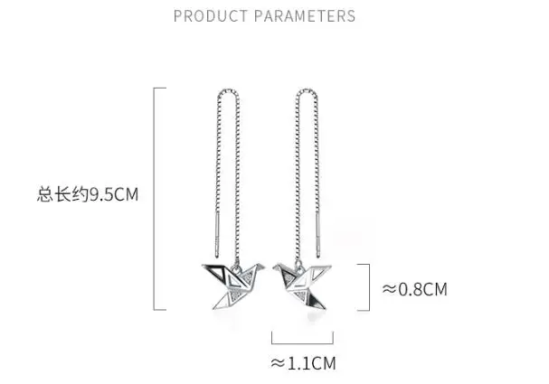 По-настоящему. 925 пробы серебряные ювелирные изделия бумага оригами кран висячие серьги Threader GTLE2743