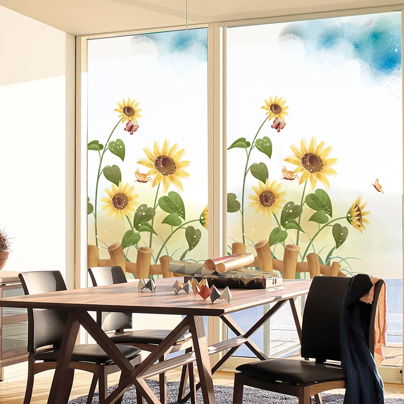 Customized Window Stickers Bathroom Balcony Electrostatic Frosted Glass