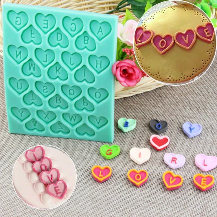 Love Letter Sugar Cake Silicone Mold Cupcake Decoration Mold in Cake 