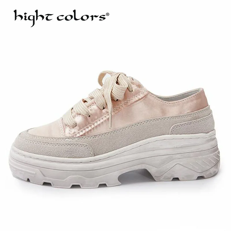 

Spring Autumn Fall 2019 New Shoes Women Flats Lace-up Casual Canvas Shoes Women Breathable White Platform tenis feminino