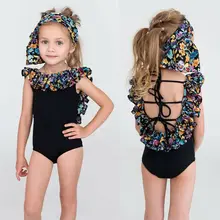 Комплект бикини с цветочным принтом для новорожденных девочек, купальный костюм, купальный костюм, пляжный