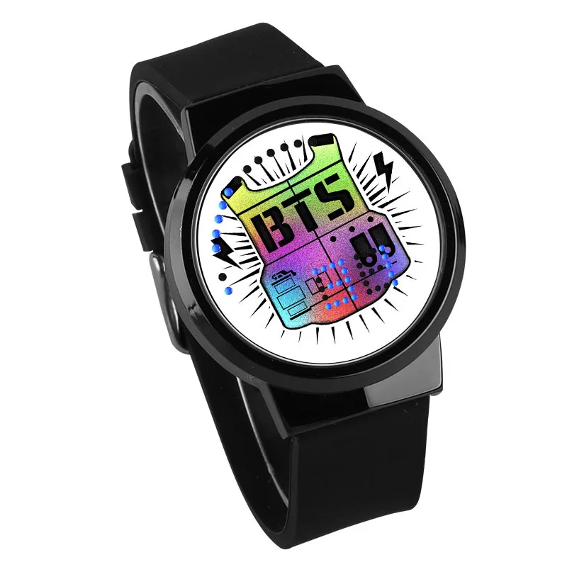 

Fast DHL 50pcs Kpop BTS Bangtan Boys Girl BT21 Watch Waterproof LED Touch Screen Wrist Watches BTS Watch Student Gift