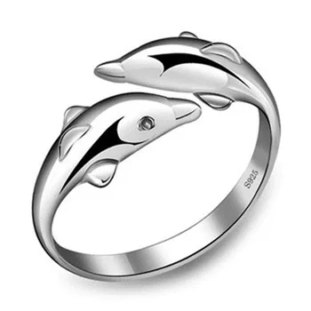 MEGA DESCUENTO ❤️ Nuevo anillo de estilo sencillo de color plata para mujer, joyería Vintage, anillos de delfín de moda, joyas de bisutería para boda, envío gratis - discount item 40% OFF Joyas y complementos