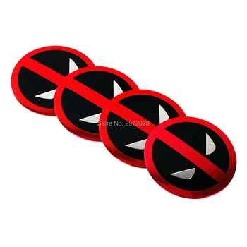 

40 x Car Styling Cartoon Deadpool 3D Metal Chrome Aluminium Alloy Wheel Center Cap Stickers Wheel Hub Cap Decals Emblems Badges