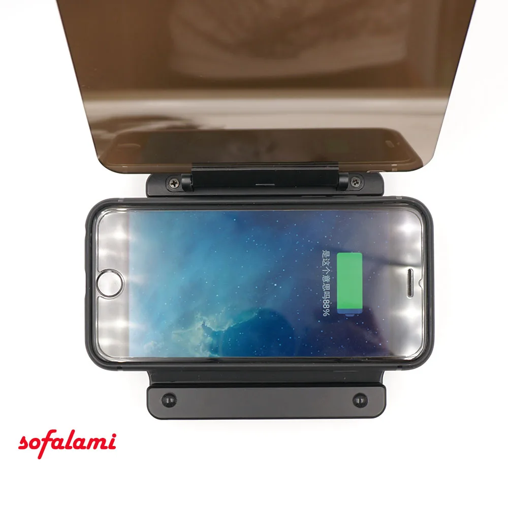 Universal Smart Cell phone Holder Mount Head Up Display Car HUD Phone GPS Navigation Wireless Charger Stand For iPhone 8 Plus X
