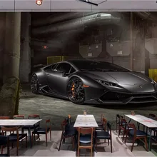 3d обои на заказ фото Ретро промышленные цементные стены Супер спортивный автомобиль 3d настенные росписи БУМАГИ домашний декор для гостиной
