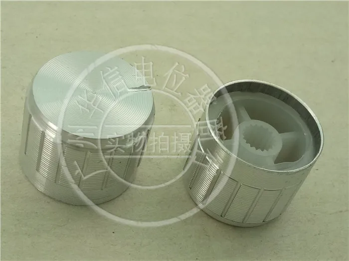 4pcs Aluminum Volume adjustment alloy knob cap B Silver 21MM*17MM for  Flower axis potentiometer