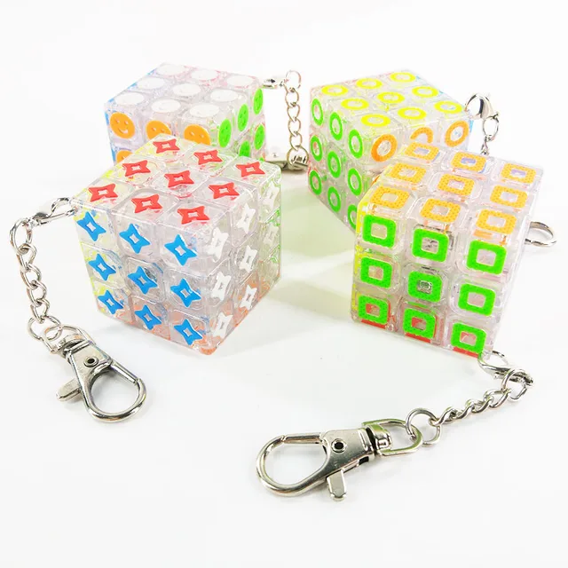 4/5/9 Pieces Mini Magic Cube Keychain Set 3.5 cm 3x3x3 2x2x2 Cylinder Pyramid Neo Cubo Magico