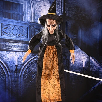

Animated Witch Horror Halloween Decorations Electric Horror Halloween Ghost Haunted House Door Bar Scary Halloween Party Props
