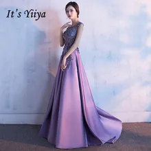 Это YiiYa элегантное вечернее платье без рукавов с круглым вырезом и открытой спиной, высокое качество, платье в пол LX005