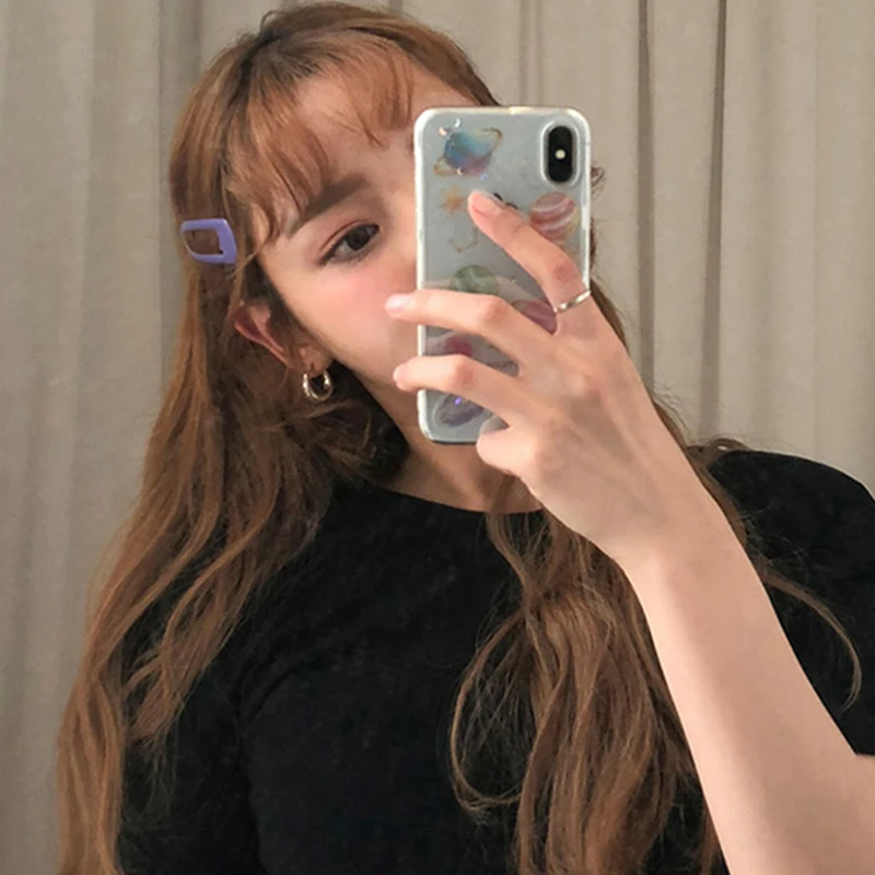 MISM 1 Set=6 Pcs Candy Color Hollow Hair BB Clips For Children Cute Colorful Girls Accessories Fashion Alloy Kids Hairpins | Детская