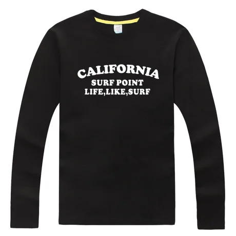 Футболка с надписью «california», осенняя длинная футболка, футболка с надписью «Point life», праздничная одежда, светится в темноте, наивысшего качества, S-XXXXXXL