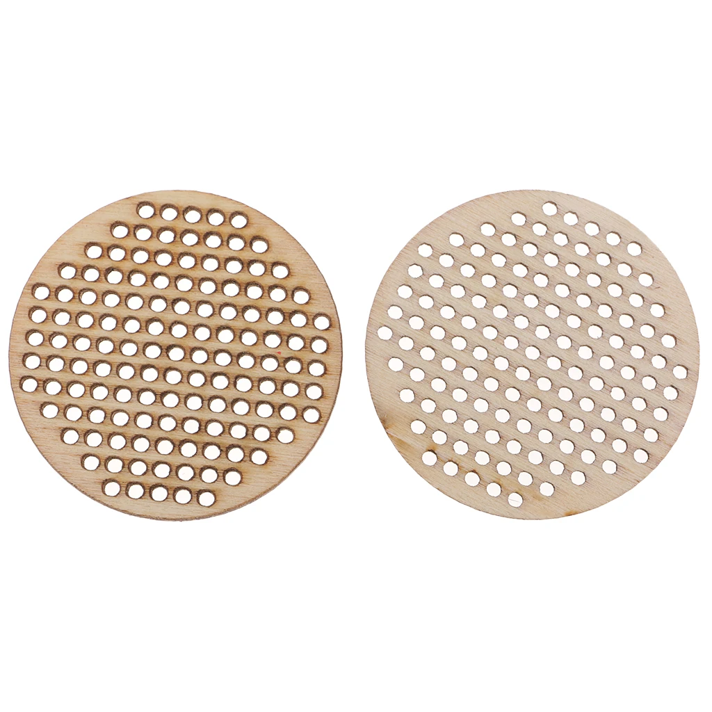 20pcs Oval Round Heart Wooden Cross Stitch Pendant Natural Wooden Embellishment DIY Jewelry Making Craft Wood Charms