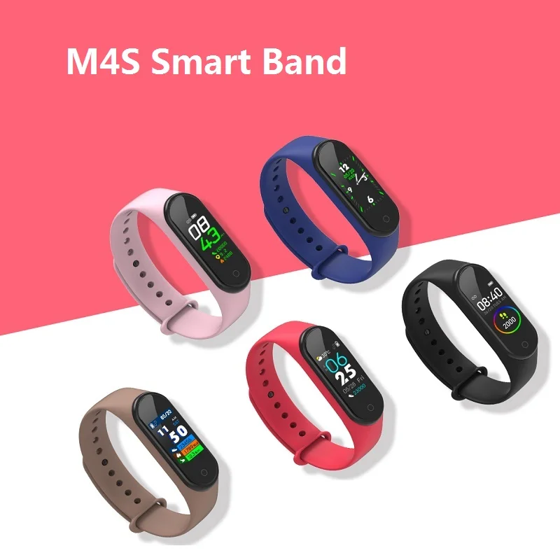 

2019 Newest Fitness Bracelet with Blood Pressure/Blood Oxygen/Heart Rate Monitor/Pedometer/Waterproof/Sports Smart Band M4S