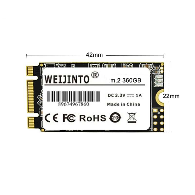 Жесткий диск WEIJINTO m.2 для ноутбука SSD 2242 128 ГБ 256 512 120 240 1 ТБ HDD мм NGFF 360 гб M2|Внутренние