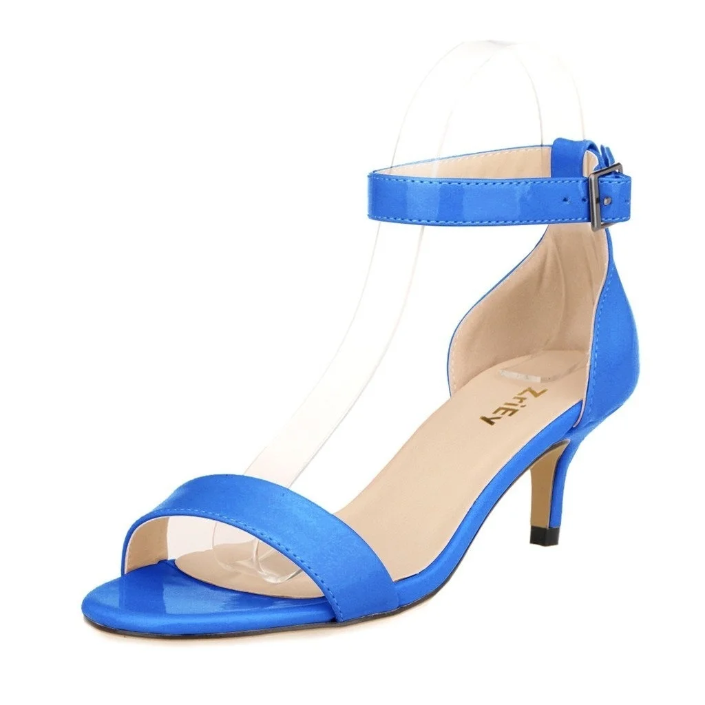 Разноцветные Летние пикантные вечерние босоножки из лакированной кожи на низком каблуке женские туфли-лодочки свадебные женские туфли-лодочки на высоком каблуке 105-2PA - Цвет: Синий