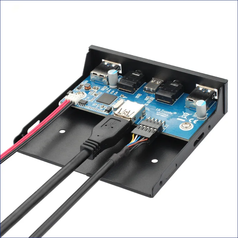 USB 3.1 نوع C قرص مرن لوحة و 2 ميناء USB 3.0 Hub و منفذ الصوت الهيكل الجبهة لوحة مع 20Pin كابل