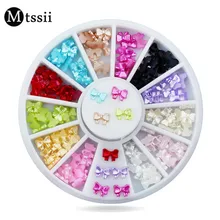 Mtssii, 12 моделей/набор, 3D дизайн, Рождественская наклейка для ногтей, блестящие бантики, дизайн ногтей, маникюр, наклейки s, наклейки для женщин, украшения ногтей