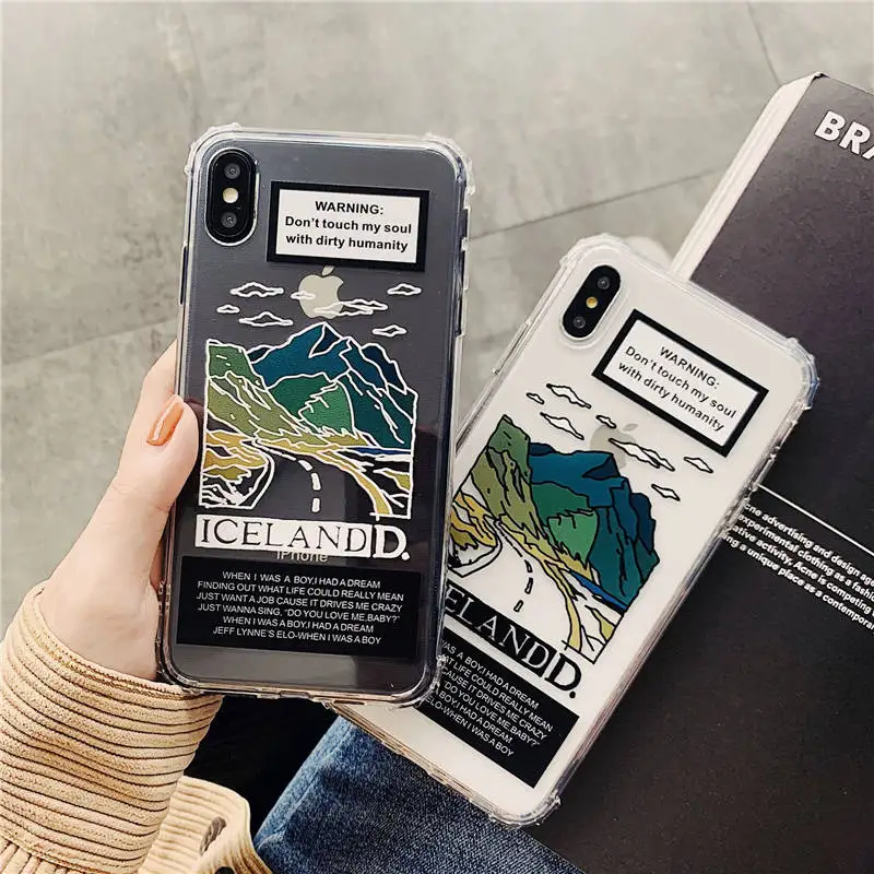 

Simple Art Landscape For Iphone 66S 6P 78 78plus Xxs Xr Xsmax Four Corners All-Inclusive Soft Shell