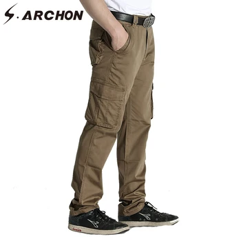 

S.ARCHON Spring Tactical Cargo Pants Men Multi-Pockets Military Army Trousers Male Casual Elastic Stretch Cotton Pants Combat
