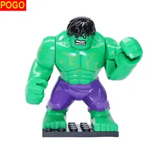 POGO 50 шт. Супер Герои 7 см Большой Зеленый Халк с фиолетовыми штанами игрушечные фигурки-конструкторы блоки Образование Лучший подарок игрушки