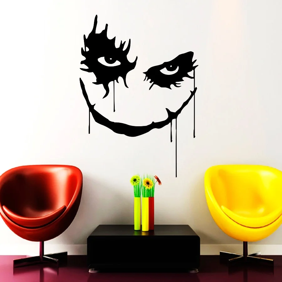 Joker Wall Decals Vinyl Sticker Horror Smile Home Decor Living Room