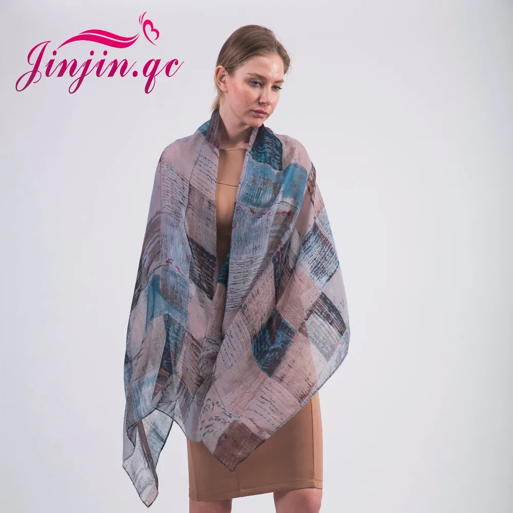 Jinjin. QC 2019 Модная Одежда Из Вискозы Клетчатый Шарф Весенний Женский Платок Хиджаб