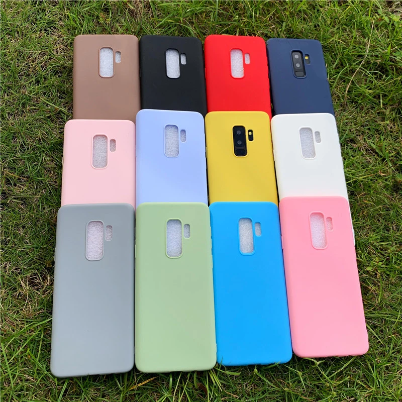 

Soft TPU Matte Phone Case For Samsung galaxy A7 2018 A750 S7 edge A8 J6 S8 S9 S10 Plus M10 M20 A10 A50 A30 A70 candy case cover