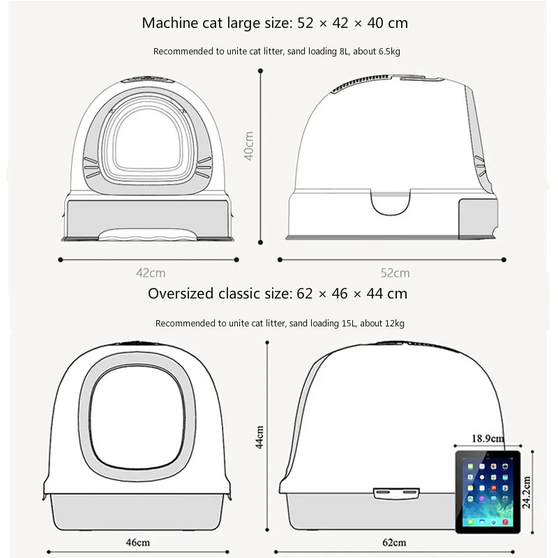 Коробка для туалета с карточками США, полностью закрытая, для кошачьего туалета, большого размера, миска для песка, большой однослойный ящик для горшка