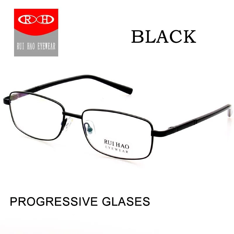 Брендовые прогрессивные очки для четкости видения HMC покрытие полимерные линзы Мультифокальные очки для чтения очки для дальнозоркости - Цвет оправы: Black Frame