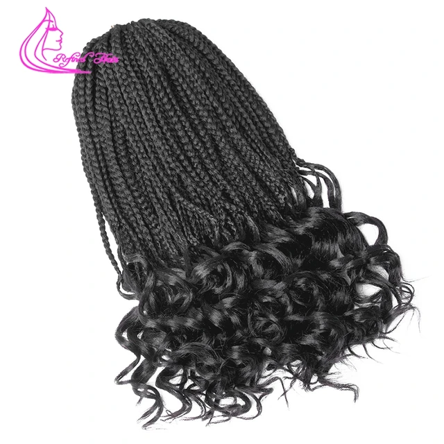 Refined 22strands Crochet Box Braids Curly End 18inch Ombre Color
