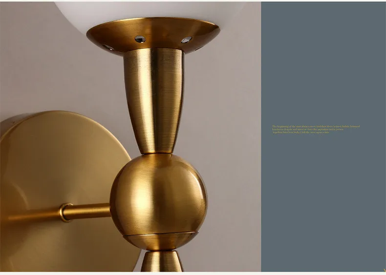 Винтаж современный настенный светильник Европа золото металл, стекло внутреннего освещения светодио дный украшения светильник кофе