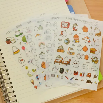

18 Sheet Free Shipping DIY Album Diary Scrapbooking Decorative Stickers Cute Bunny Rabbit Sticker Stationery Decor School Supply