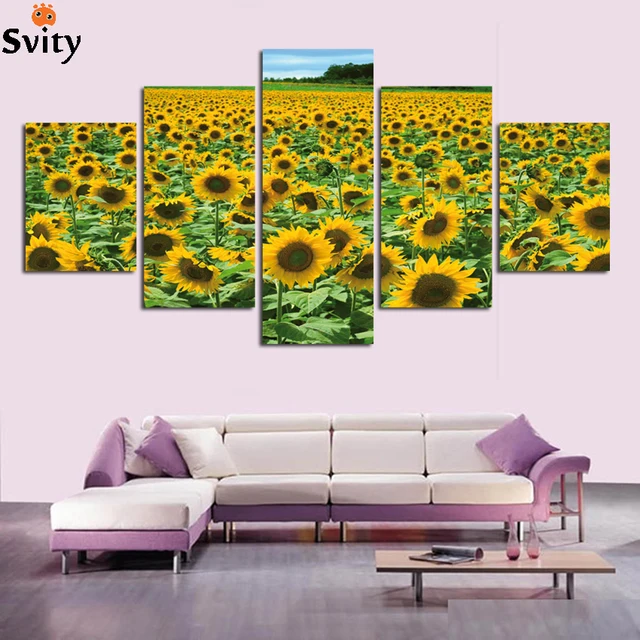 1976 26 De Réductionlivraison Gratuite Hd Fleur De Tournesol Peinture à Lhuile Mur Photo Pour Salon Décor à La Maison Sans Cadre Modulaire