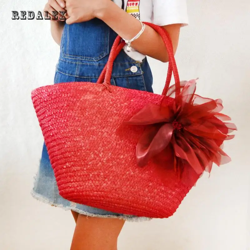 

Beach Bag For Summer Women Shoulder Bags Bohemian Style Straw Weave Bag Handbag Shopping Hand Bags Large Capacity Sac Seau Femme