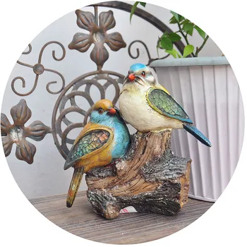 

European Retro Painted Bird Ornament Garden Courtyard Decoration