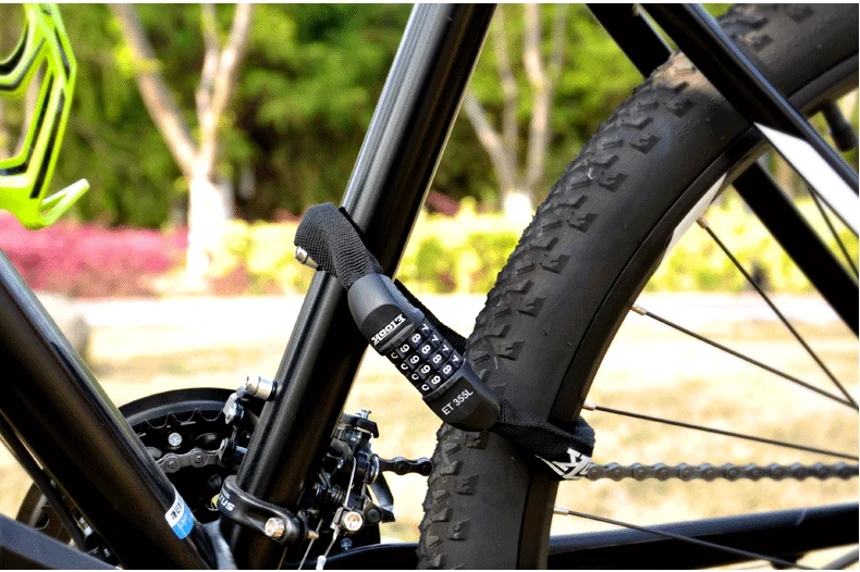 Etook замок цепи скутер велосипед короткий 45 см КАФЕ замок портативный пароль цифровой цепи для шоссейного велосипеда MTB ET355-S