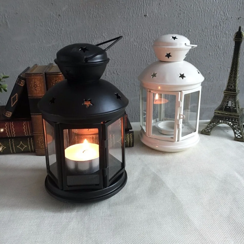 

1PC New European Iron Candlestick Star Pendant Lantern Decorations Models Candle Holder ME 012