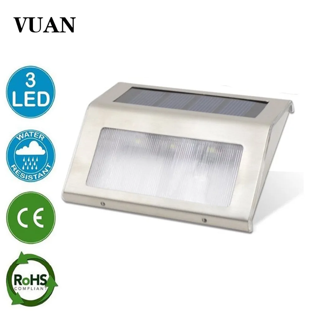 

3LED Stainless Steel Solar garden Light Lamps for Outdoor Illuminates Stairs Paths Deck Patio LED Solar Power Street Light