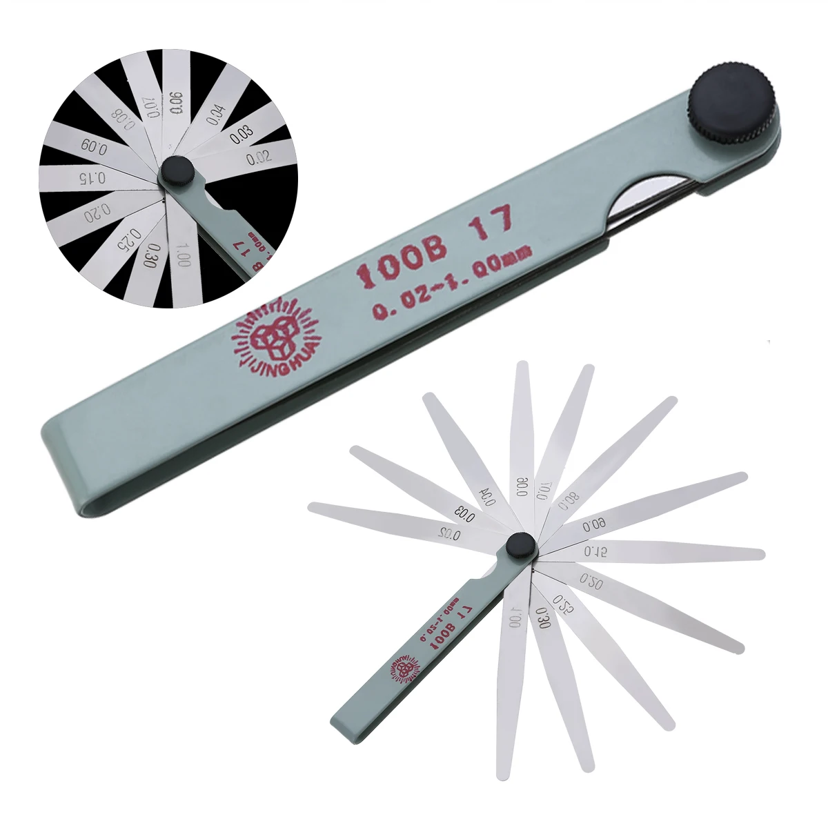 Mayitr 17 Blade Metric Feeler Gauge Gap Filler 0.02-1.00mm Thickness Measurement Layout Tool 100mm