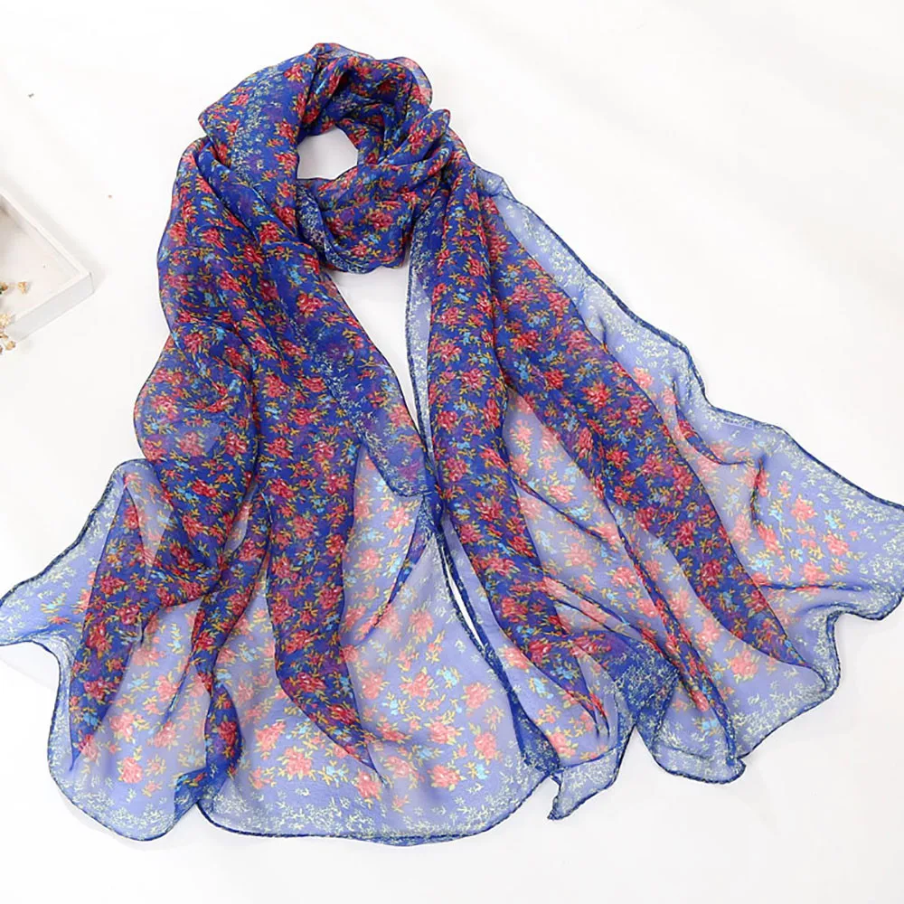 Модные шарфы для женщин, модный длинный шарф с принтом розы, новинка весны, высокое качество, Женская шаль, шифоновый шарф, шелковый шарф