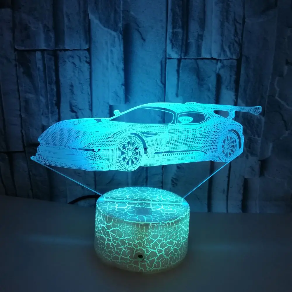 Креативная Автомобильная 3d Ночная лампа красочные сенсорные настольные лампы с