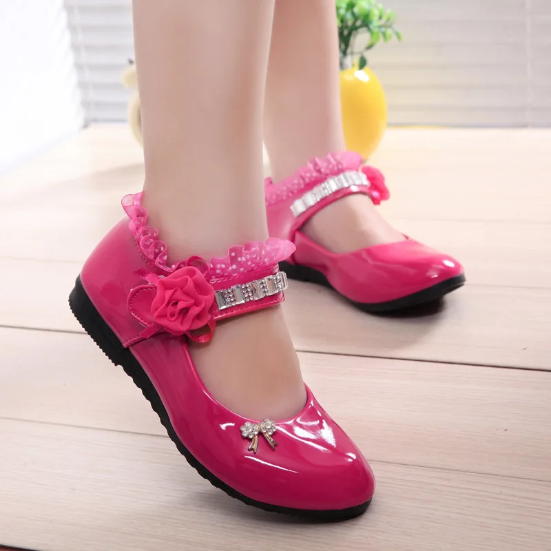 Baby Girls Princess Leather Shoes Kids Spring Flower Wedding Party ...