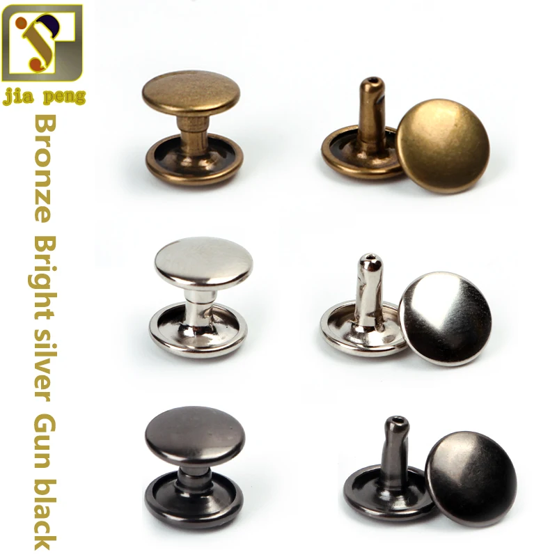 100Pcs Metal Double Cap Leather Craft Belt Suitcase Rapid Rivet Spike Stud 10mm