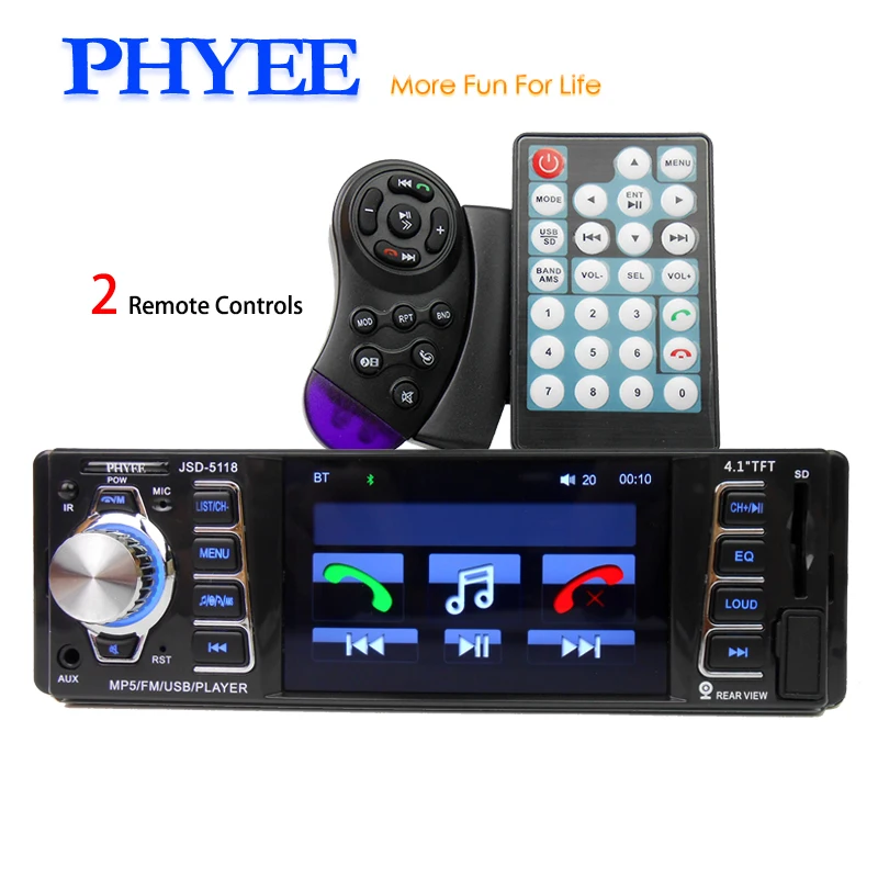 PHYEE 4 Inches HD TFT 1 Din Autoradio Bluetooth font b Car b font font b