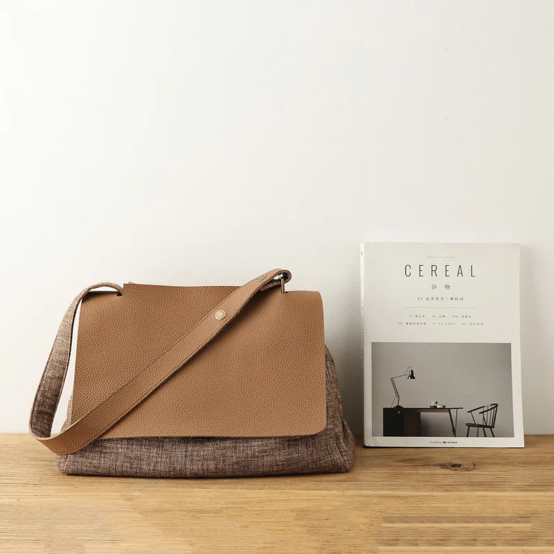 AETOO Original female handbag 2017 canvas bag shoulder bag lady large capacity Messenger bag art portable retro cotton linen bag