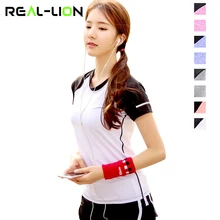 RealLion Sports Clothing T-shirt Women Short Sleeve Yoga Wear Running Tops Quick Dry Shirt Woman Gym Clothes