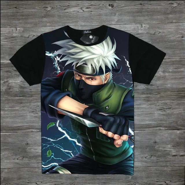 Anime NARUTO T Shirt Anime Black Full Print Uzumaki Naruto T shirt Tees
