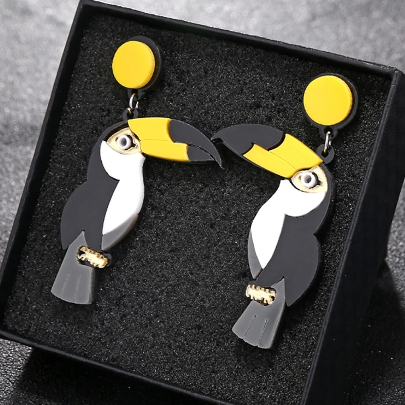 

Cute Parrot Drop Earrings For Women Punk Hip Hop Animal Bird Parrot Earrings Trendy Ear Jewelry