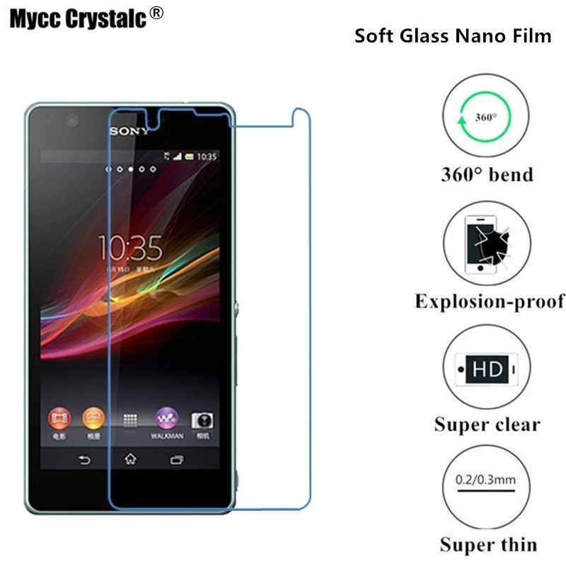 

Super thin clear Nano Explosion-proof Soft Glass Protective Film For Sony Xperia ZR M36H Film Screen Protector